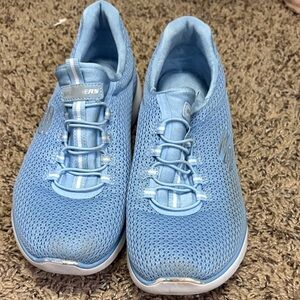 Skechers Women's Light Blue Mesh Sneakers
